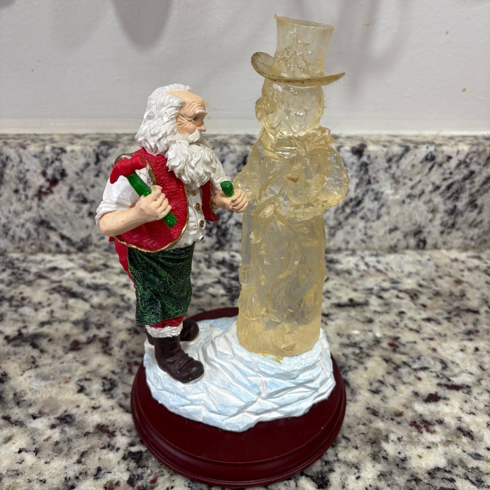 Santa Sculpting Ice Snowman Figurine - Jaimy- Vintage- No Chips
